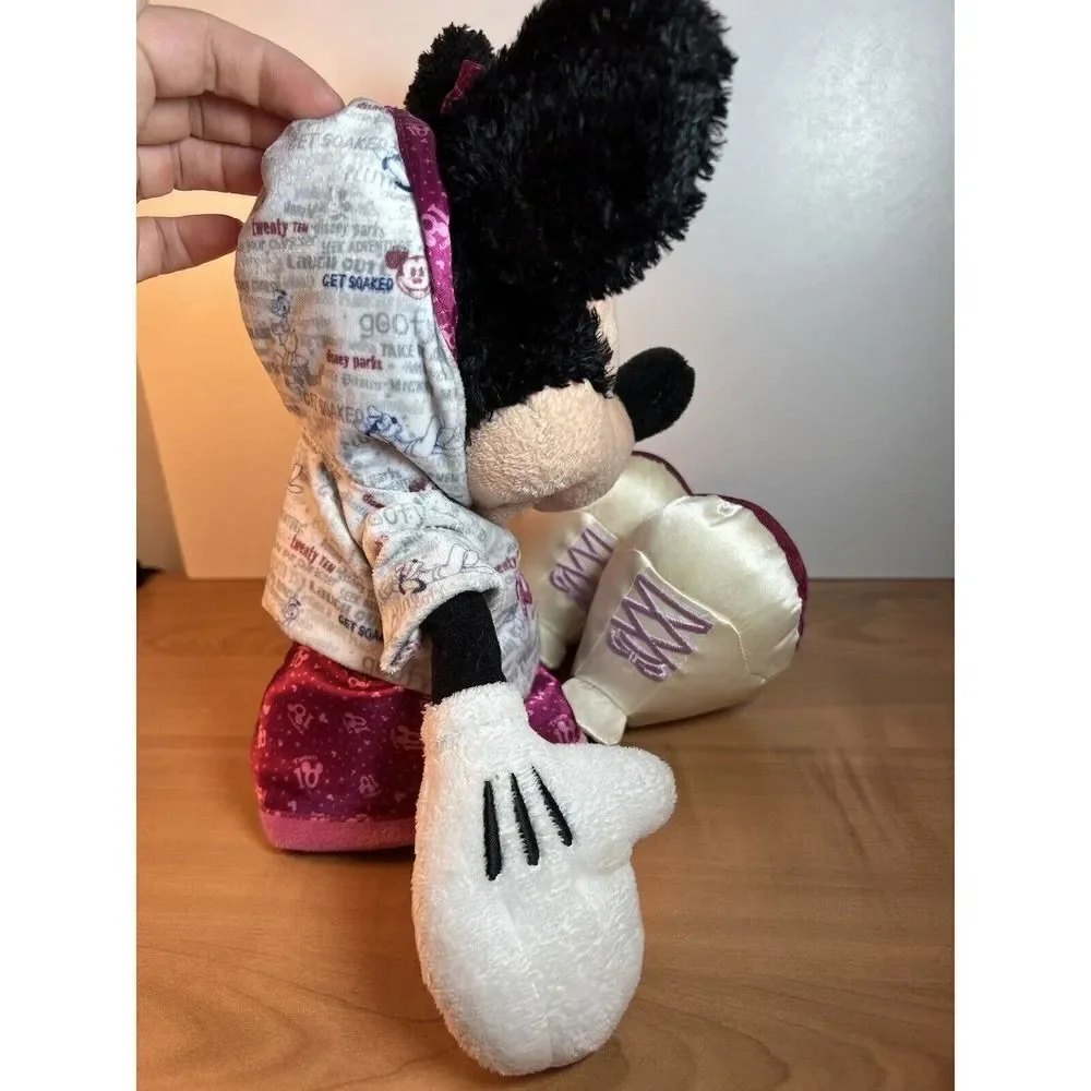 Disneyland Resort Disney Parks Minnie Mouse 2010 Hoodie Get Soaked Plush 14
